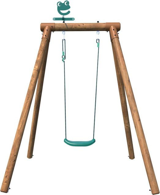 Soulet Holzschaukel Hanna in Braun und Grün, B/T/H: 165 x 166 x 195 cm - Bild 1
