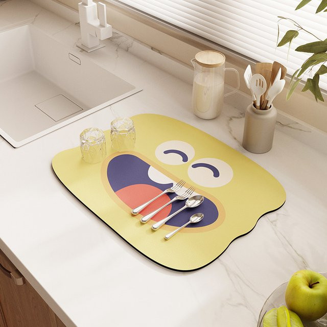 Saugfähiges Abtropfpad Monster für die Küche und Arbeitsplatte, rutschfeste Trockenmatte von DZQ, B/T: 30 x 30 cm - Bild 1
