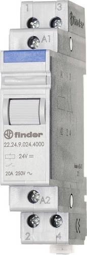 Finder Industrierelais 22.24.9.024.4000 in Grau mit 2 Öffnern und max. 20A Schaltstrom - Bild 1