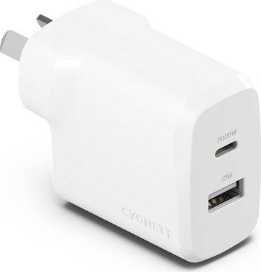 Cygnett PowerPlus 2-Port Ladegerät 32W mit Dual-Anschluss für USB-C-Geräte - Bild 1