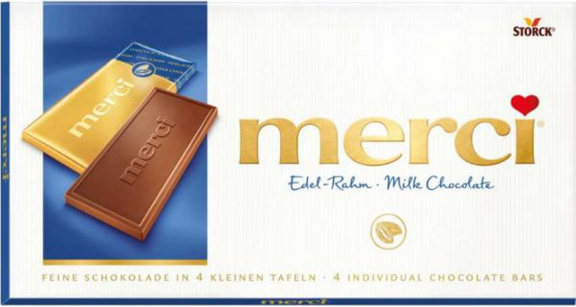 Merci Edel-Rahm Mini-Tafelschokoladen 4 x 25 g - Bild 1
