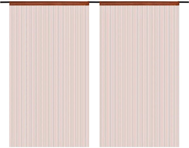 vidaXL Fadenvorhänge aus Polyester in Braun, 2 Stück, B: 100 cm, H: 250 cm - Bild 1
