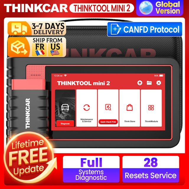 THINKCAR Thinktool Mini 2 CANFD OBD2-Scanner Auto-Diagnosegerät in Schwarz mit Vollsystem-Diagnose und 28 Resets - Bild 1
