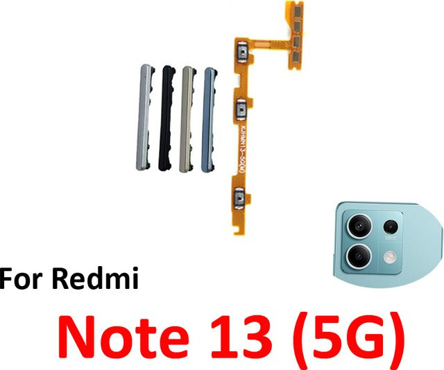 Xiaomi Redmi Note 13 5G Flexkabel Ersatzteil für Lautstärketasten und Ein-/Aus-Schalter in Schwarz - Bild 1