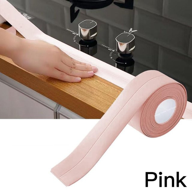 Selbstklebender Dichtungsstreifen von Yiran Furniture für Dusche und Bad, wasserdicht, Farbe: Rosa, Breite: 3,8 cm, Länge: 3,2 m - Bild 1