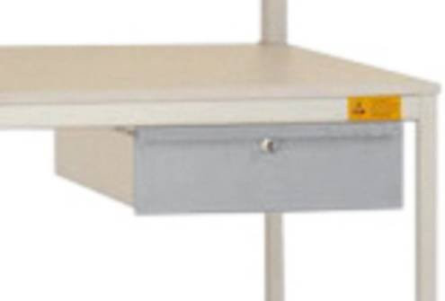 Manuflex LD4123.9006 ESD-Einzelschubfach in Alusilber mit Schloss, B/T/H: 42,5 x 55,0 x 13,5 cm - Bild 1