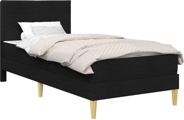 vidaXL Bettrahmen Schwarz mit Polsterung B/T/H: 196 x 90 x 96 cm - Bild 1