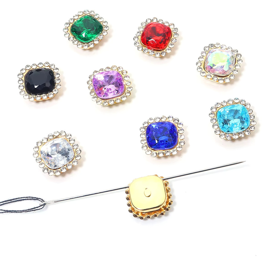 20 Stück Quadrat Nähen Strass Kristalle in Multicolour und Purple für DIY Handwerk und Kleidung Dekoration - Bild 3