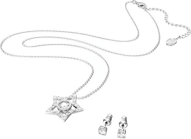 Swarovski Halskette, Rhodinierte Imitation Kristall, Damen, weiß - Bild 1