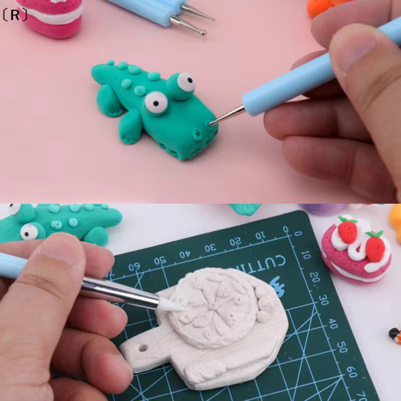 Sigur Silikon Modellierwerkzeug Set 5-teilig in Blau für Keramik, Ton und Nailart - Bild 2