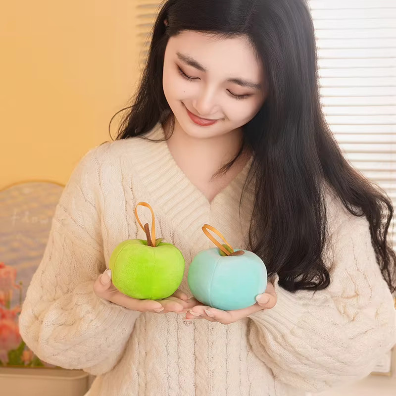 Bunte Mini-Apfel-Plüschtiere als hängende Weihnachtsbaumdekoration aus Textil - Bild 2