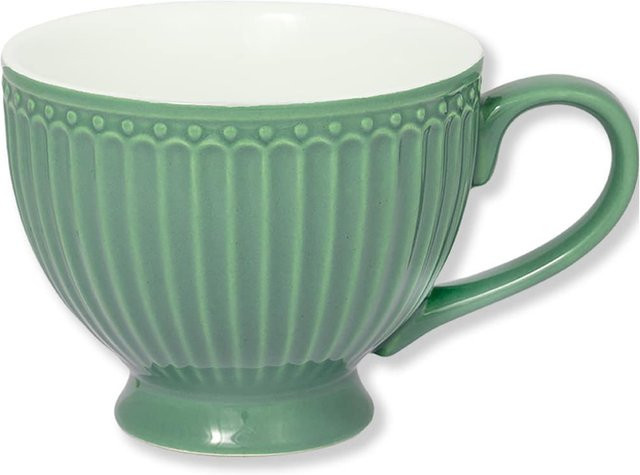 Greengate Alice Teetasse aus Porzellan in Dusty Green - Bild 1