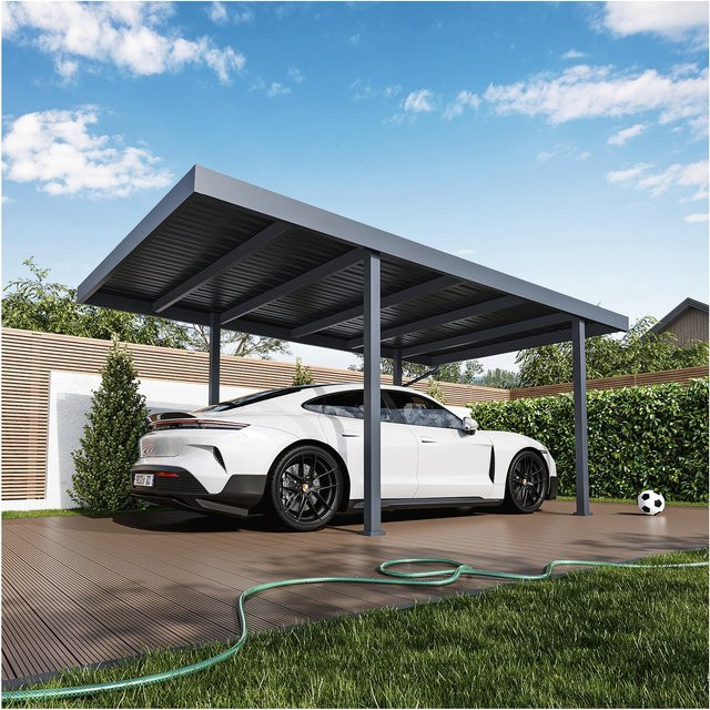 Weide Metta Stahl-Carport mit Pultdach in Anthrazit, B/T/H: 5,5 x 3,2 m - Bild 1