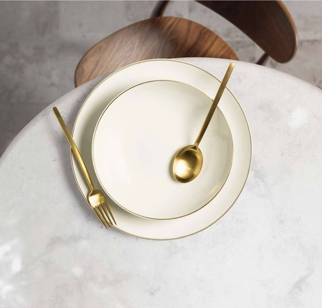 Seltmann Weiden Teller-Set Savona Goldlinie in Beige, Gold und Weiß, 18er Set - Bild 1