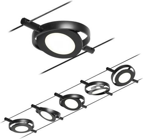 Paulmann 94418 Seil-Komplettsystem LED, Schwarz matt und Chrom, modern und erweiterbar - Bild 1