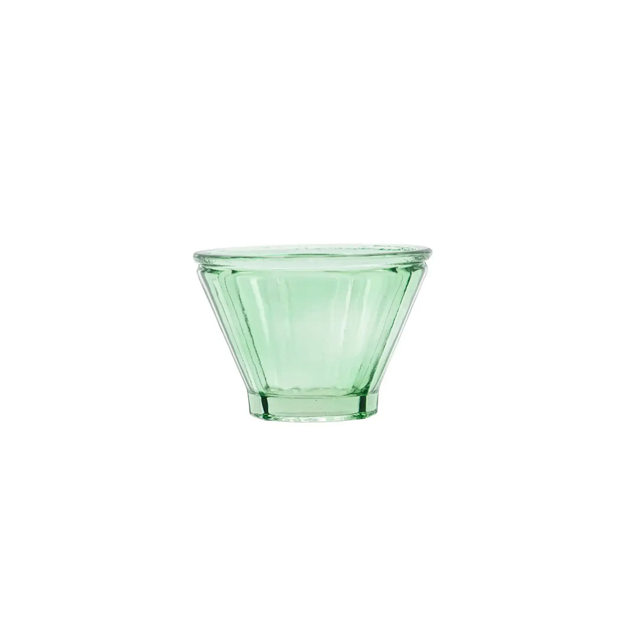 House Doctor Stimmungslicht Fren aus grünem Glas im Vintage-Design mit geriffeltem Glas für Teelichter, Höhe: 7 cm - Bild 1