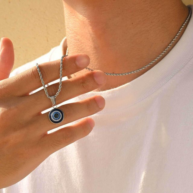 FashionFlair Anhänger Halskette Edelstahl, Silber, Unisex - Bild 1