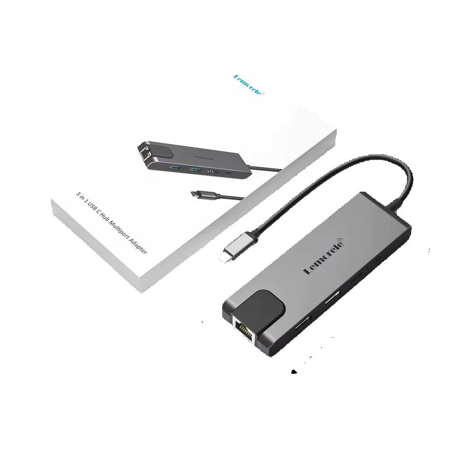 Lemorele 5 Port USB C Dockingstation mit HDMI 4K, Gigabit Ethernet RJ45 und USB A für PC und Laptop - Bild 5