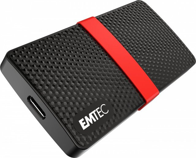 Emtec X200 Externe 4K SSD-Festplatte mit 512 GB Speicherplatz, USB-C und USB-A, Schwarz - Bild 1