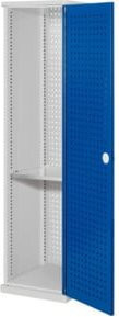 Kappes Schubladenschrank RasterPlan schmal mit 2 Lochplattentüren, abschließbar, Grau/Blau, B: 60 cm, H: 195 cm, T: 60 cm - Bild 1