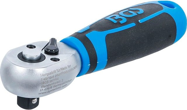 BGS Mini Umschaltknarre mit 3/8 Zoll Abtrieb Außenvierkant 10 mm in Silber - Bild 1
