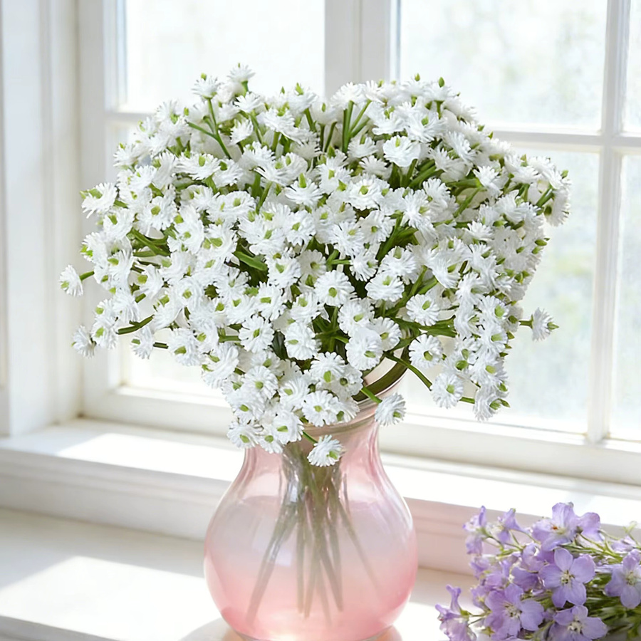 Künstliche Schleierkraut-Blumenpflanze von XIAOYINMO in Beige und Weiß für Tischdekoration und Hochzeiten - Bild 2