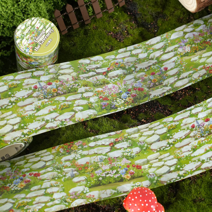 Etori Life Stone Path Floral Sea Washi Tape Multicolor, Breite: 60 mm, Länge: 2 m - Bild 4