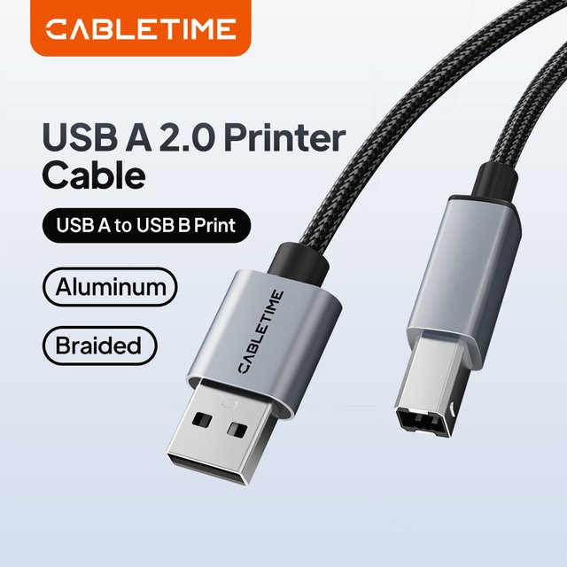 CABLETIME USB-Datenkabel Typ B auf Typ A für Drucker mit 5Gbps Hochgeschwindigkeit - Bild 1