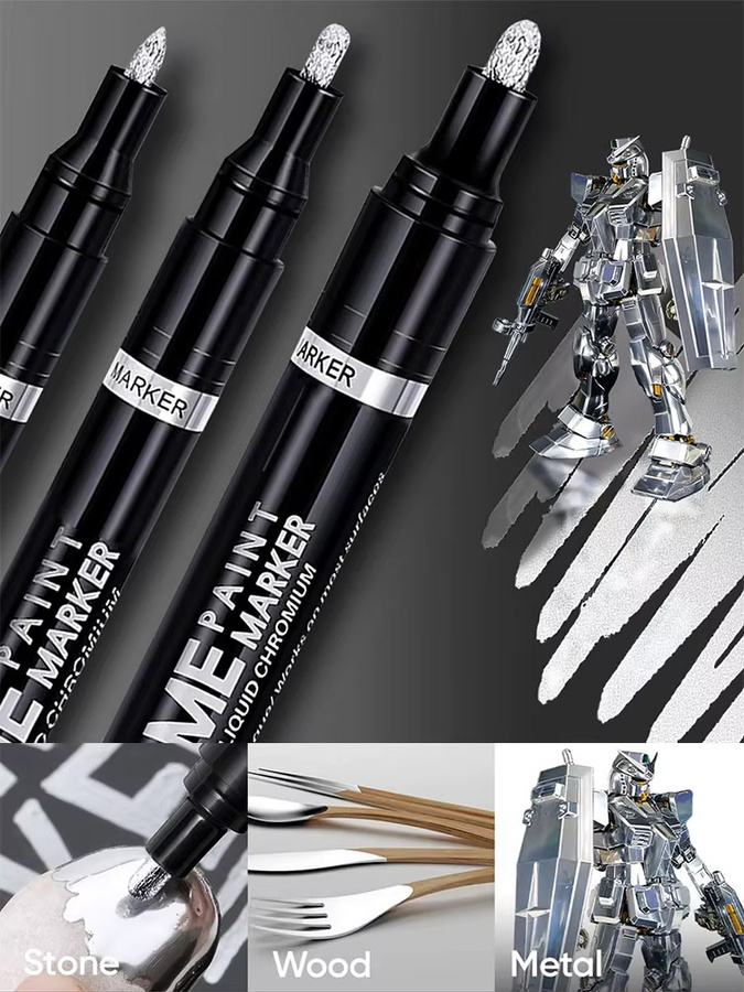 Kissbuty Spiegel Chrom Markierungsstift Set in Gold und Silber für DIY Auto Styling und Kunsthandwerk - Bild 7