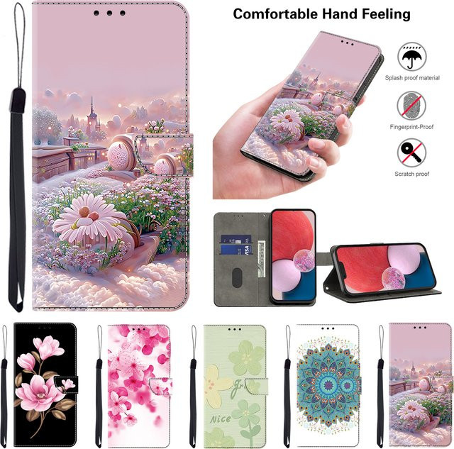 Magnetische 3D Flip Leder Hülle für Samsung Galaxy A03S A04S A05S A12 A13 A14 A15 A16 A25 A26 A35 A36 A55 A56 4G/5G Brieftasche Case - Bild 1