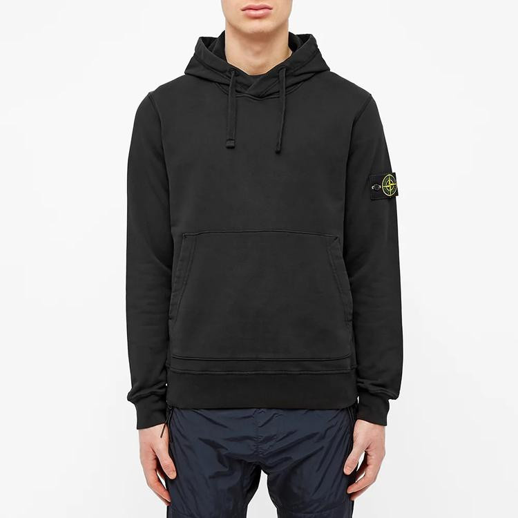 Stone Island Kapuzenpullover mit Kompass-Abzeichen, Herren, Schwarz - Bild 2