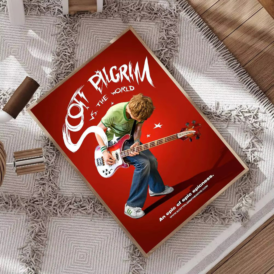 Selbstklebendes Vintage-Film-Poster Scott Pilgrim VS The World als Retro Wandaufkleber zur Wanddekoration - Bild 4
