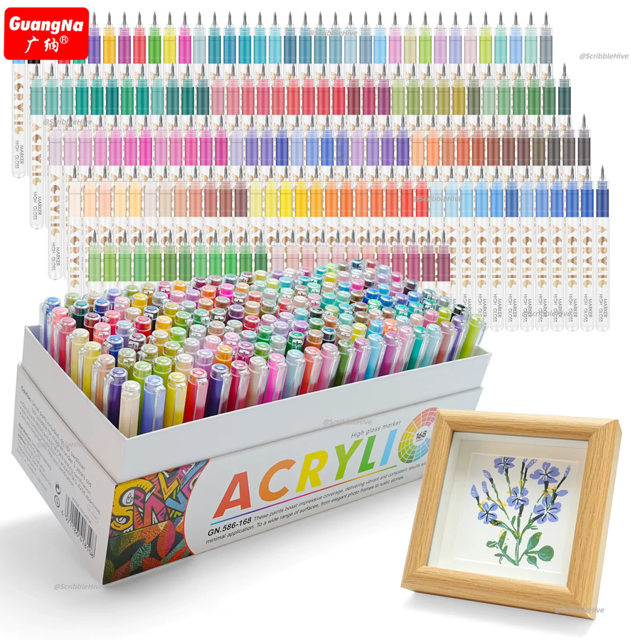 Professionelle Acryl-Farbmarker mit weicher Pinselspitze für DIY-Bastelarbeiten, 72 Farben Multicolour - Bild 2
