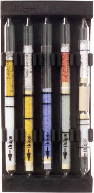 Dräger Simultantest für Leitsubstanzen HCl HCN CO NH3 NO2 in Schwarz - Bild 1