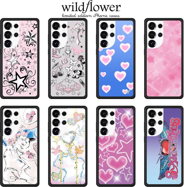 Wildflower Cute Star Dove Diaries Handyhülle für Samsung Galaxy S26 S25 S24 S23 Ultra in Lila Moss Love Heart stoßfest - Bild 1