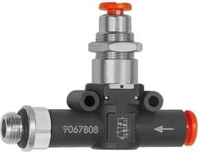 Riegler 3/2-Wegeventil pneumatisch NC mit Schlauchanschluss und Gewinde G1/4, Farbe: Schwarz, Schlauchdurchmesser: 8 mm - Bild 1