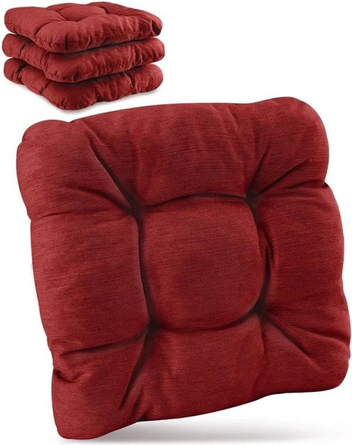 Beautissu HighLux SK Stuhlkissen Set, 4er Pack, Rot, B/T/H: 40 x 40 x 8 cm - Bild 1