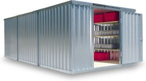 FLADAFI Materialcontainer Kombination MC 1360 verzinkt mit Holzfußboden - Bild 1