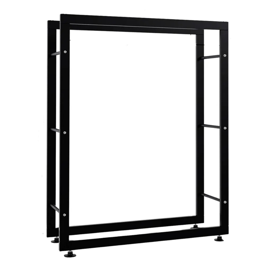 DELUKE Kaminholzregal aus Metall in Schwarz, modernes Brennholzregal für den Innenbereich, B/T/H: 80 x 25 x 100 cm - Bild 2