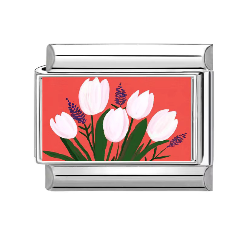 Yolorist Tulpen-Charm, Edelstahl, Silber, Damen - Bild 2