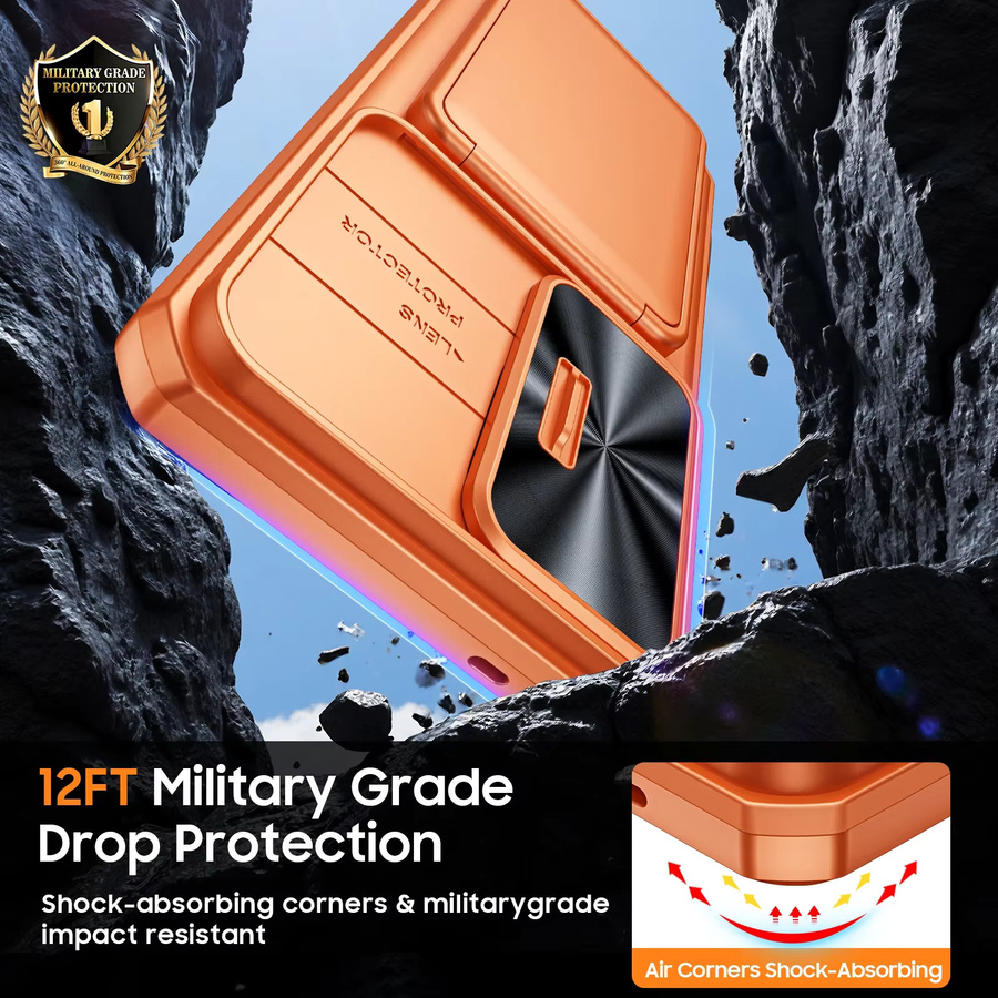 Stoßfeste TPU Handyhülle mit Kamerahalter für Samsung Galaxy S26 Ultra von BANGZAO in Orange - Bild 2