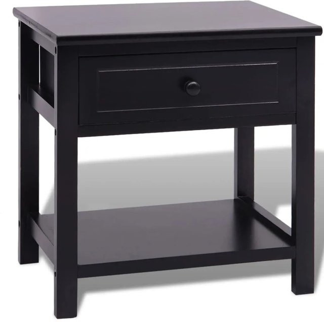 vidaXL Nachttisch aus Paulownia Holz in Schwarz, B/T/H: 42 x 29 x 42 cm - Bild 1