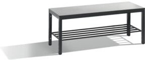 C+P Umkleidebank Basic Plus mit Schuhrost, Dekor Silbergrau, Gestell Schwarzgrau, H x B x T: 40,1 x 100,0 x 35,3 cm - Bild 1
