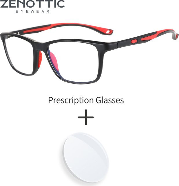 ZENOTTIC Korrektionsbrille, Vollrand, Rechteckig, TR90, Schwarz, Herren - Bild 1