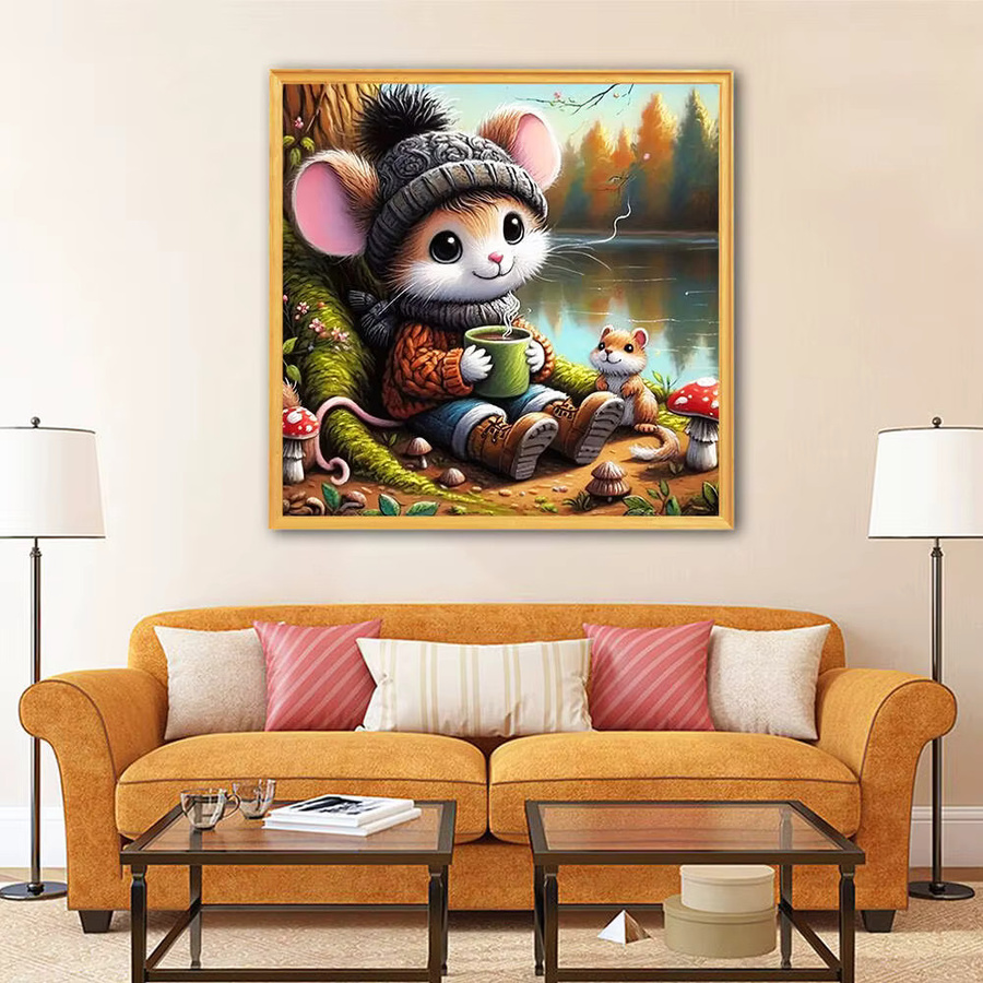 Evershine Diamond Painting Set Eichhörnchen Motiv als Mosaik Wandkunst in Mehrfarbig, B/T/H: 20 x 20 x 20 cm - Bild 3