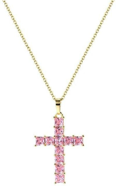 yuyongzhi Halskette, Messing, Gold, Kristall, Unisex - Bild 1
