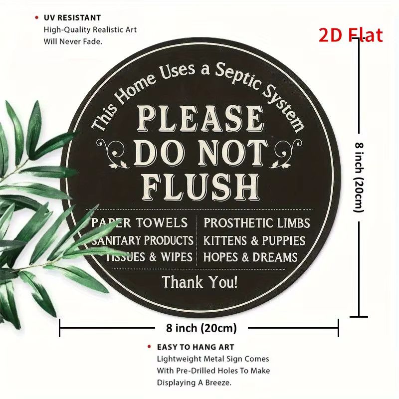 Potdemiel Septic System Erinnerungsschild aus Eisen in Schwarz als Wanddekoration für Garten und Garage - Bild 2