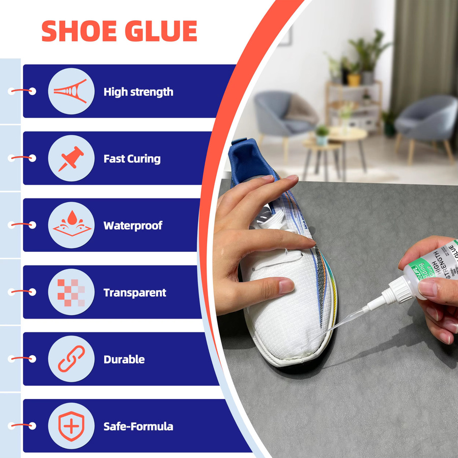 Flexibler und wasserfester Superkleber in Transparent für die schnelle Reparatur von Schuhen, Kunststoff und Leder - Bild 5