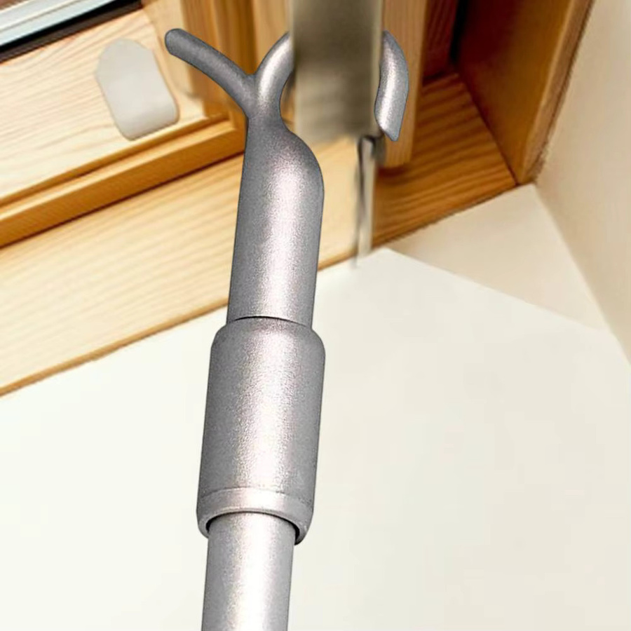 Teleskop-Vorhangzugstange aus Aluminiumlegierung in Silber, verstellbar von 33 bis 60 cm - Bild 2