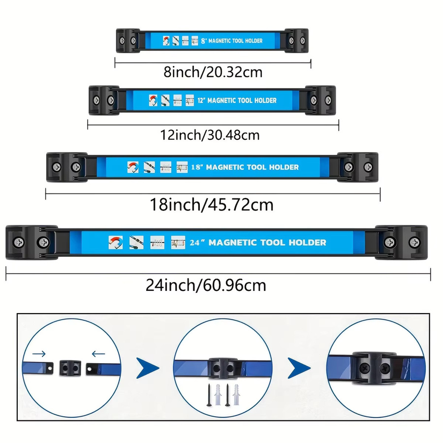 NIUXIANG Magnetischer Werkzeughalter aus Stahl als platzsparende Magnet-Werkzeugstange und Metall-Organizer-Regal - Bild 2